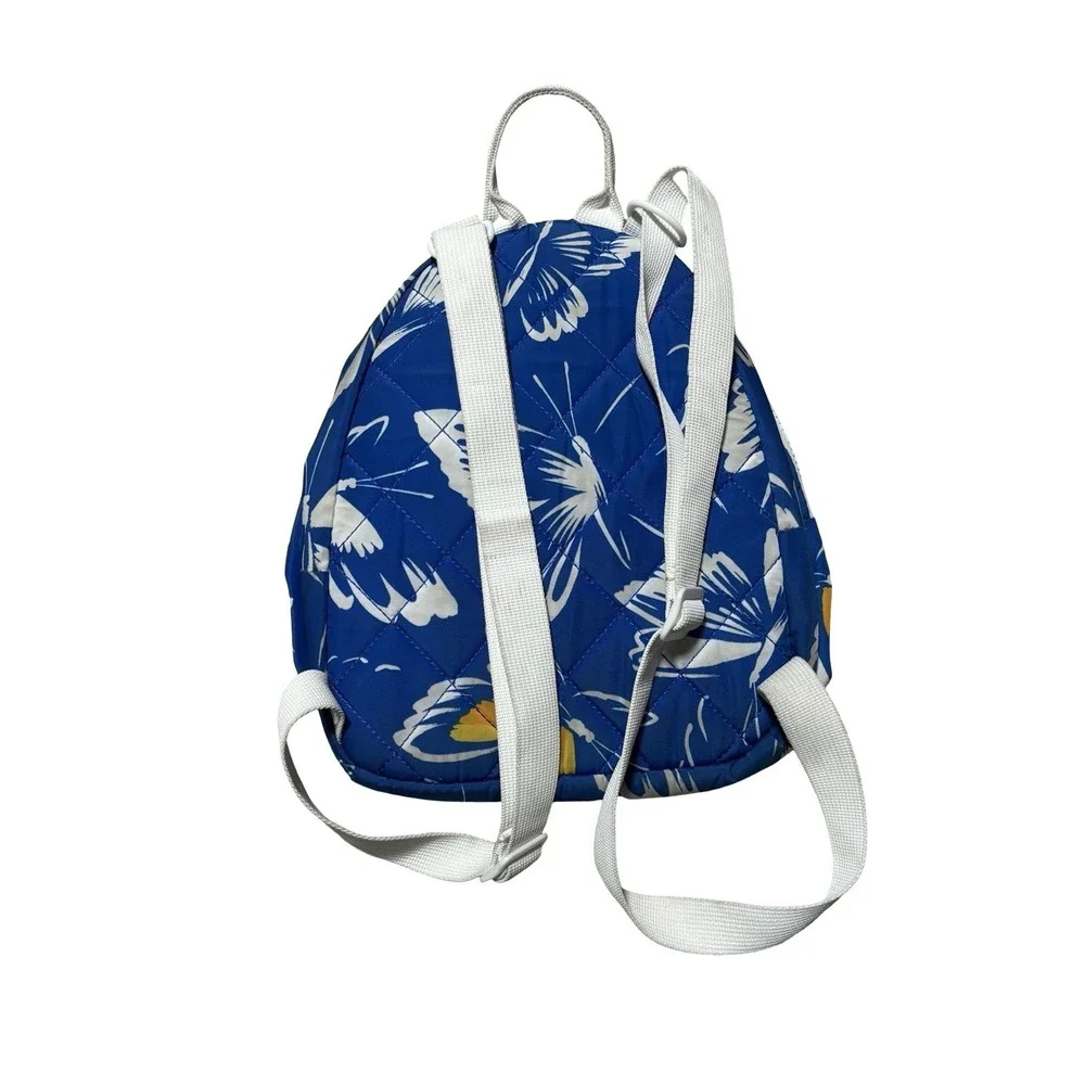 Adidas Girls Core Mini Backpack Butterfly Blue Graphic W/ 2 Zipper Enclosures